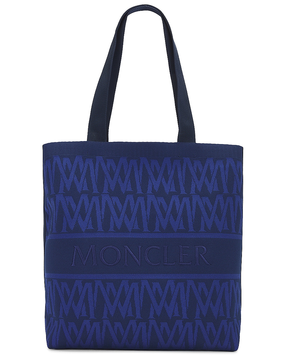 Image 1 of Moncler Knit Tote Bag in Navy