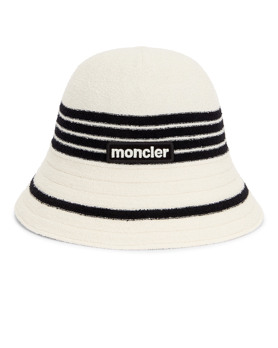 Image 1 of Moncler Terry Bucket Hat in Black & White