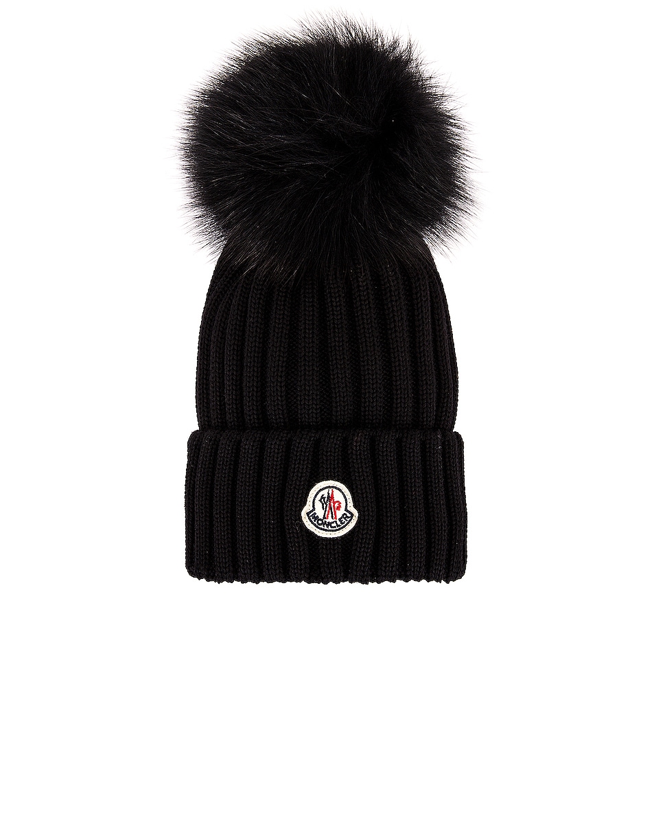 Image 1 of Moncler Berretto Tricot Beanie in Black