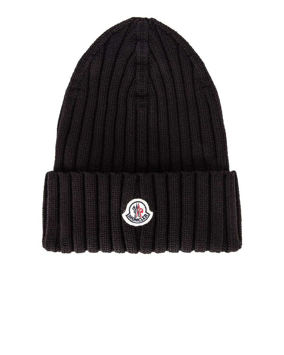 Image 1 of Moncler Tricot Beanie in Black