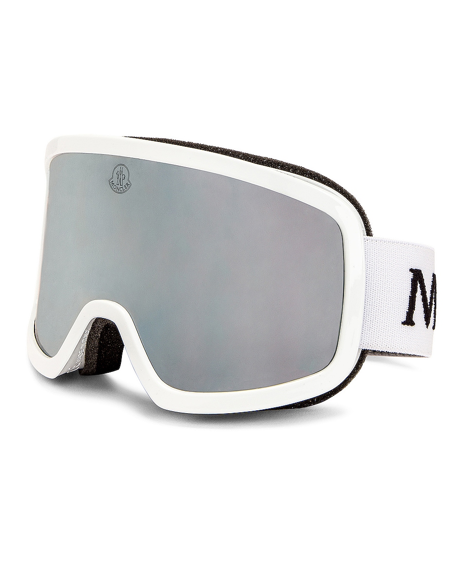 Image 1 of Moncler Terrabeam Goggles in Shiny White & Black