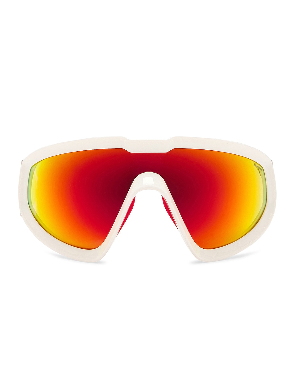 Image 1 of Moncler Wrapid Sunglasses in Optical White