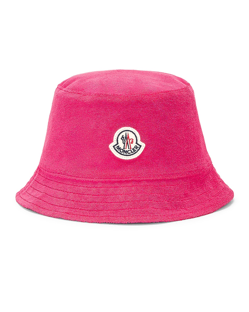 Image 1 of Moncler Terry Bucket Hat in Pink