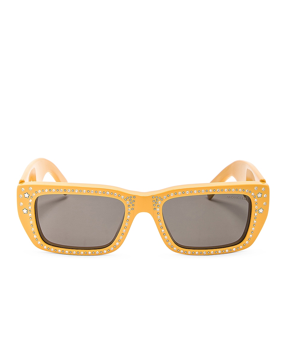 Image 1 of Moncler X Palm Angels Rectangular Sunglasses in Yellow