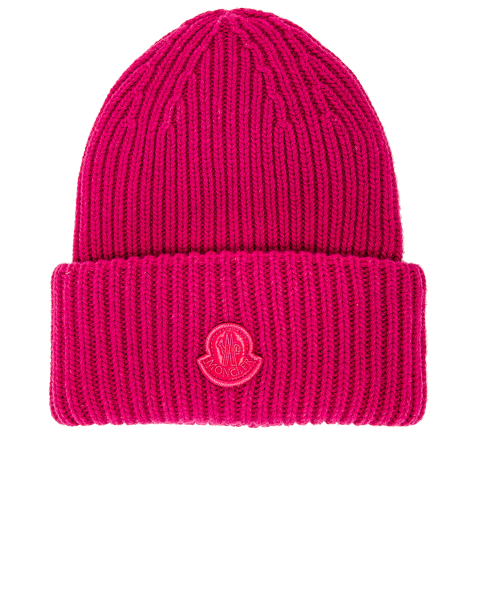 Image 1 of Moncler Beanie in Fuchsia