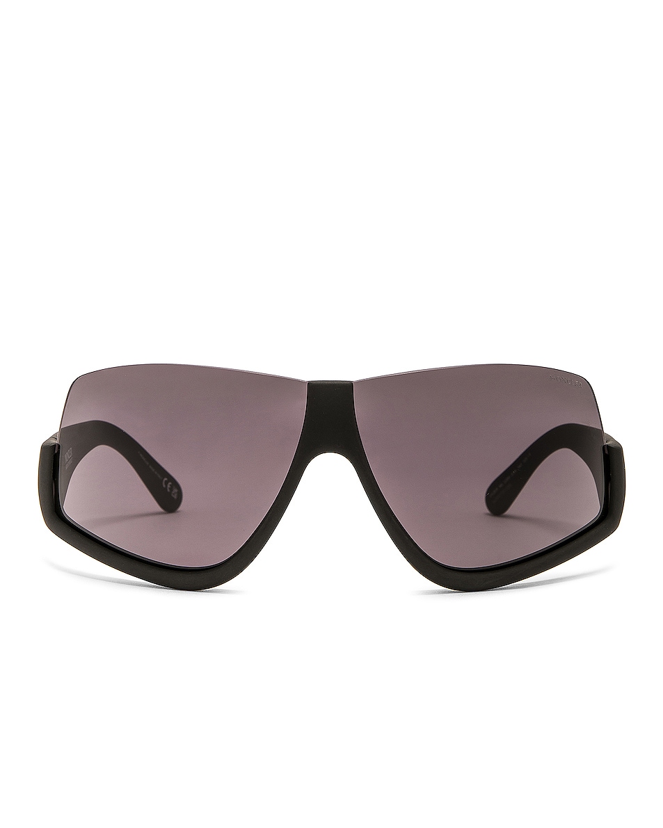 Image 1 of Moncler Shield Sunglasses in Black
