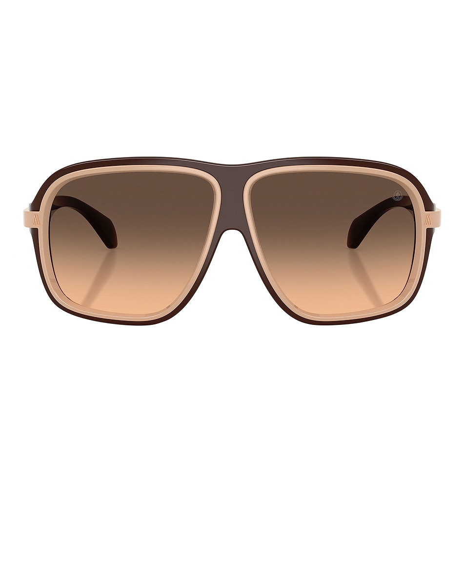 Image 1 of Moncler Two Tone Sunglasses in Shiny Brown