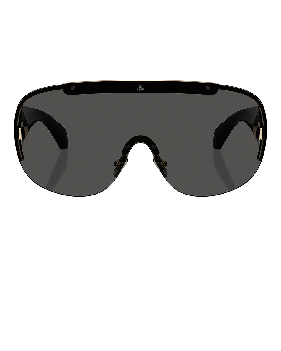 Image 1 of Moncler Rizon Sunglasses in Shiny Pale Gold & Mirror Green