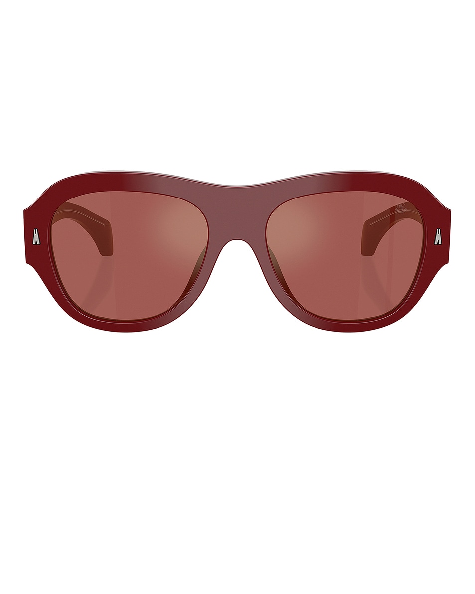 Image 1 of Moncler Elevane Sunglasses in Solid Shiny Bordeaux & Aubergine Solid