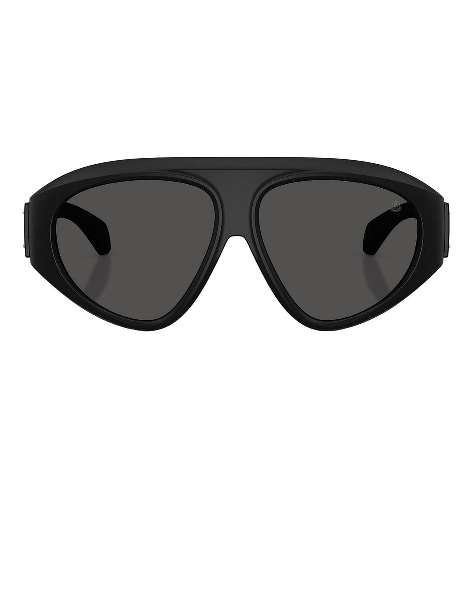 Image 1 of Moncler Zyra Sunglasses in Matte Black & Dark Grey Solid