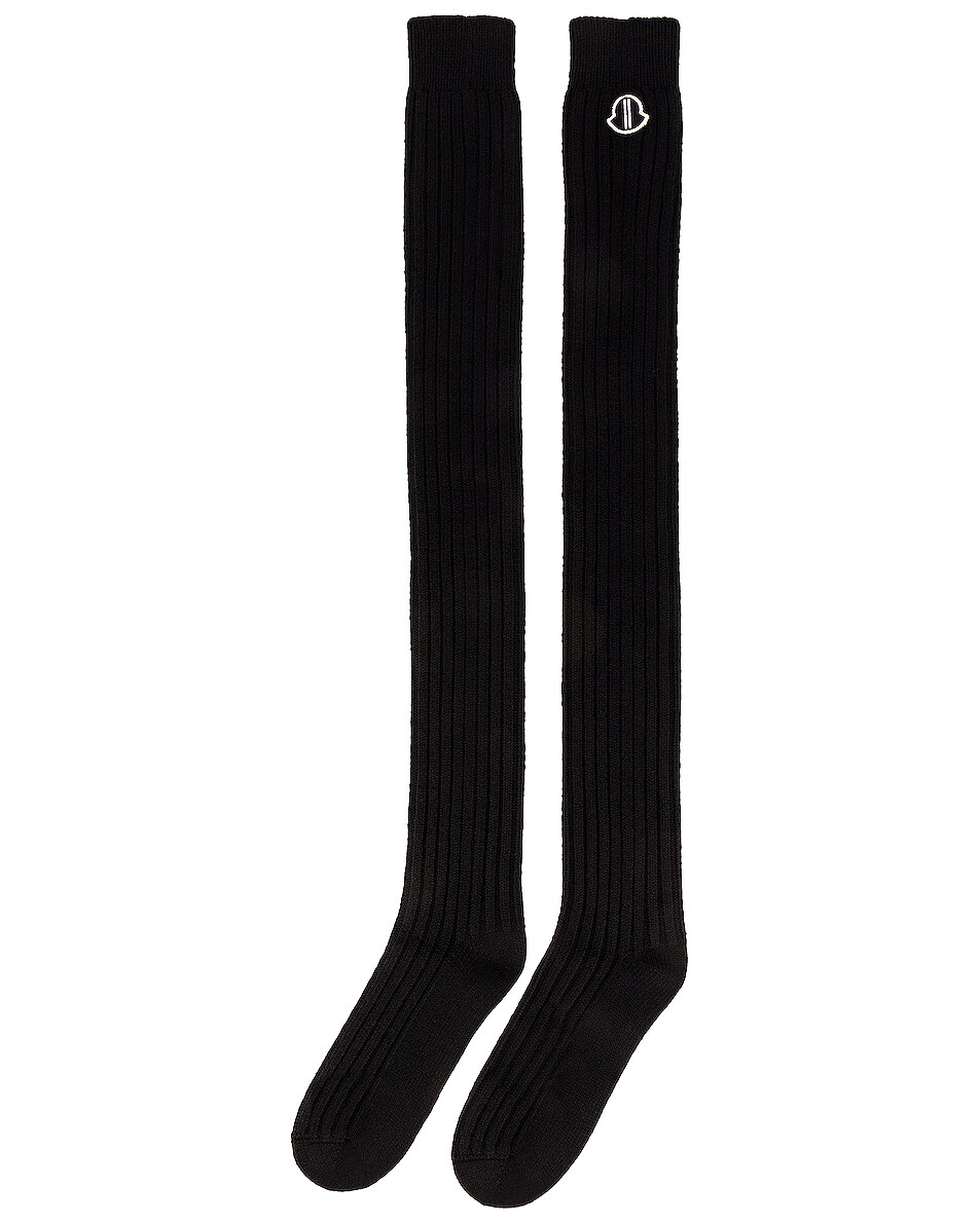 Image 1 of Moncler + Rick Owens Thigh High Stockings in Black