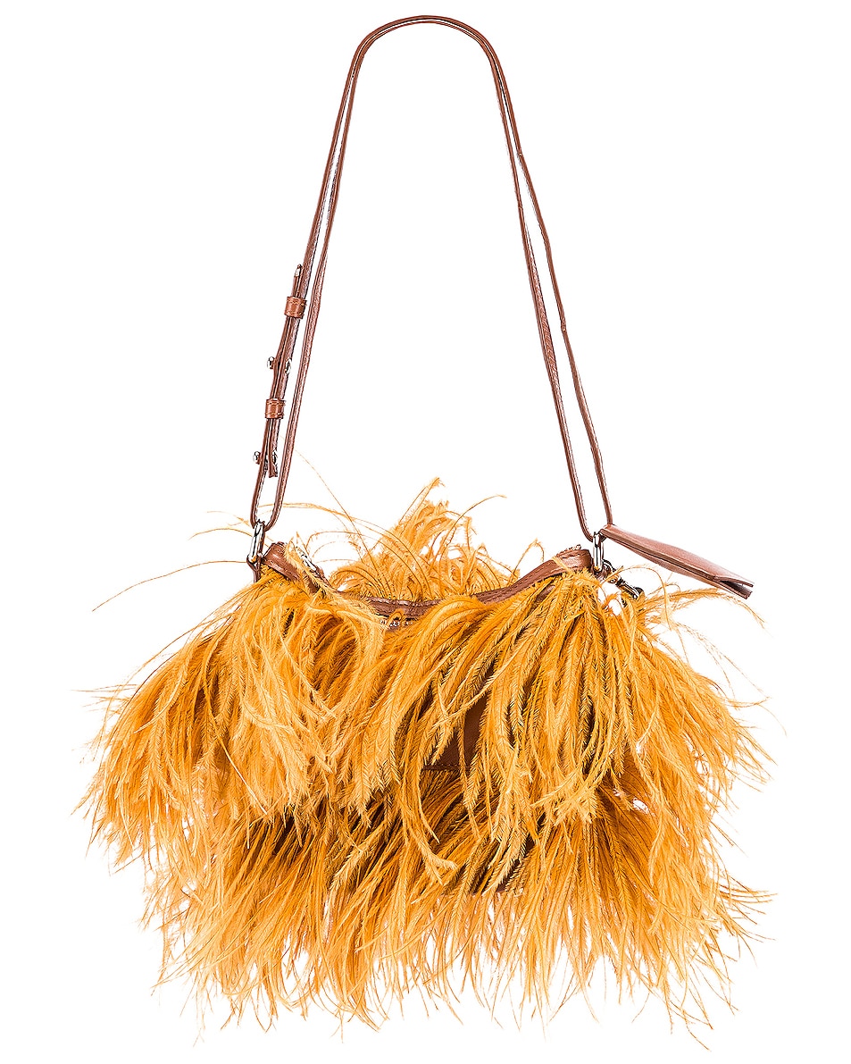 Image 1 of Marques ' Almeida Feather Bag in Brown