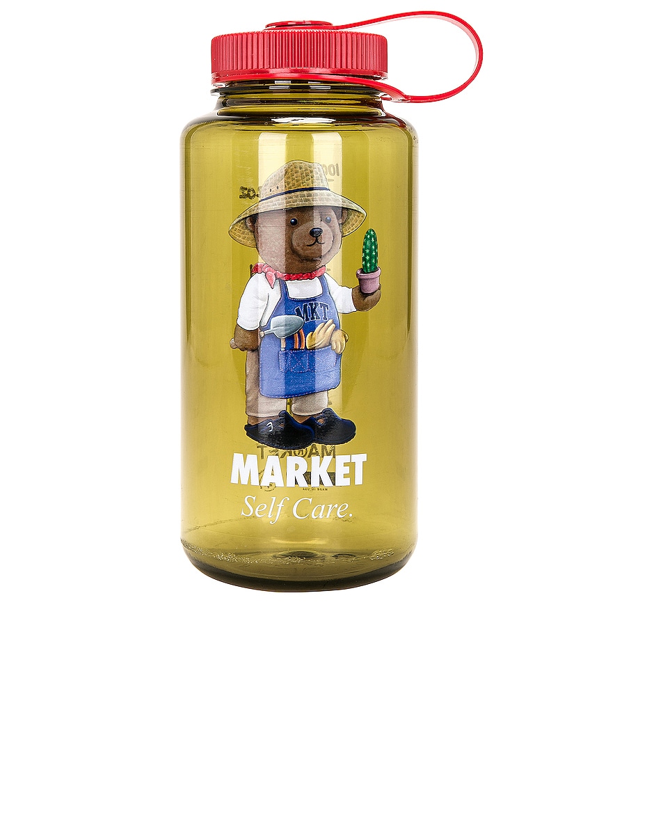Image 1 of Market Botanical Bear Water Bottle in Sage