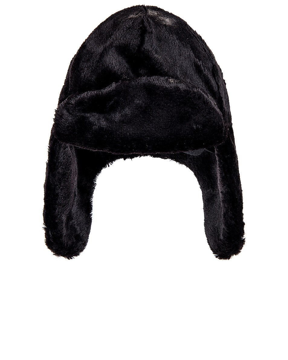 Image 1 of Mastermind World Faux Fur Flight Cap in Black