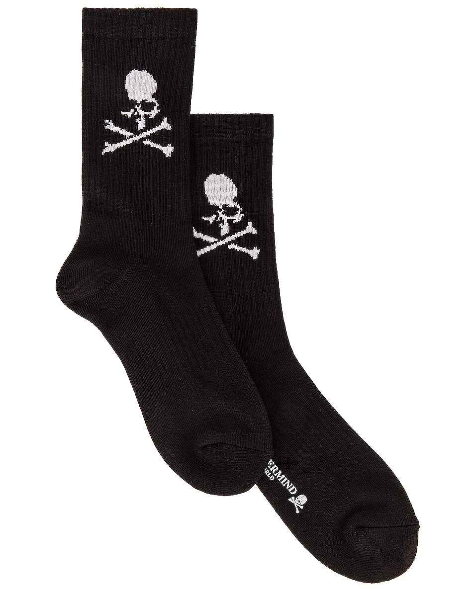 Image 1 of Mastermind World Skull And Logo Socks in Black