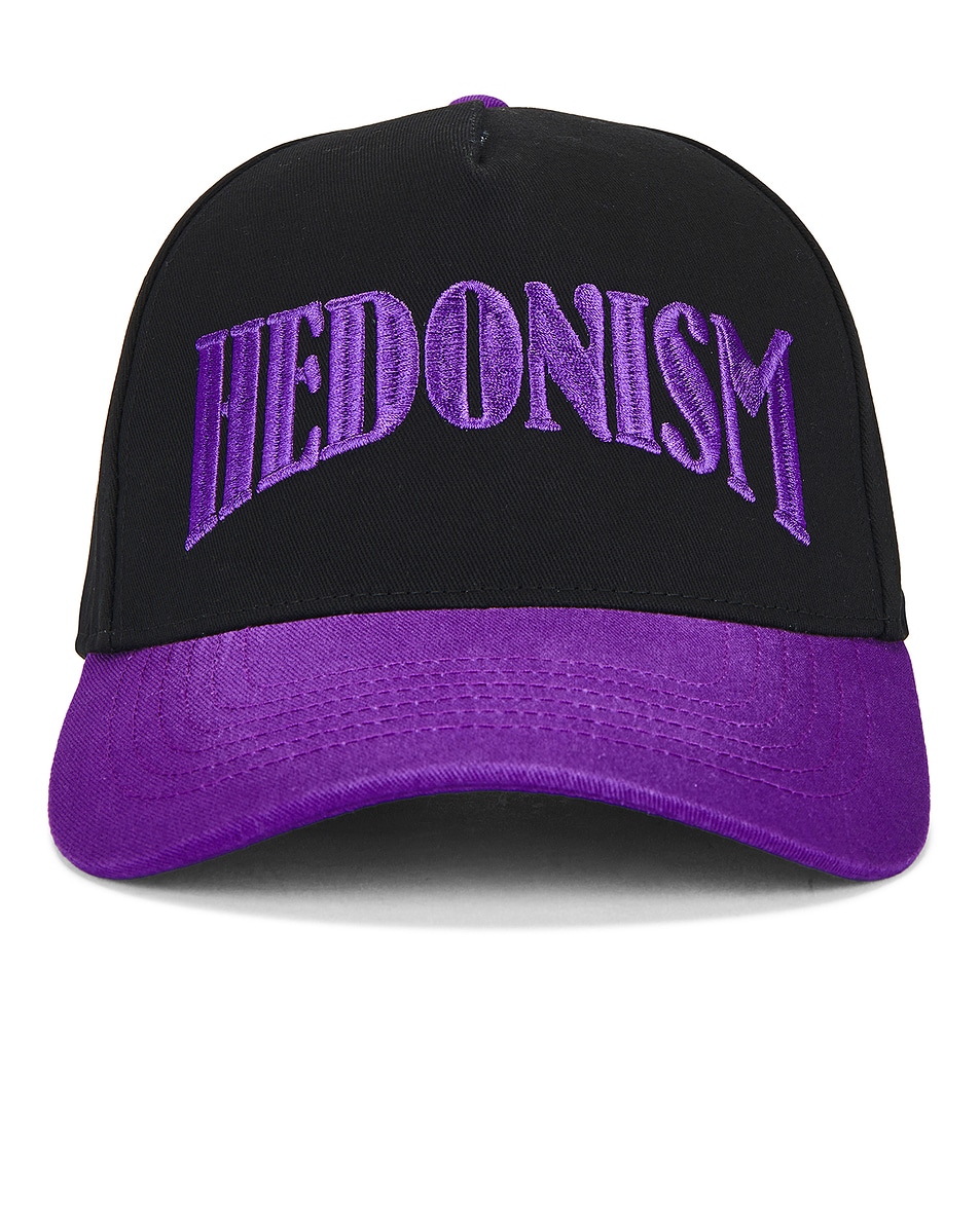 Image 1 of Midnight Rodeo Hedonism Trucker Hat in Black & Purple