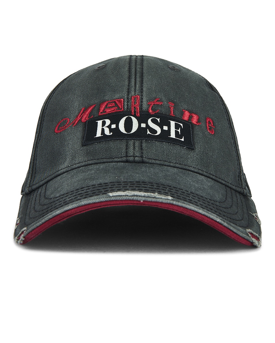 Image 1 of Martine Rose Roll Back Cap in Grey & Red