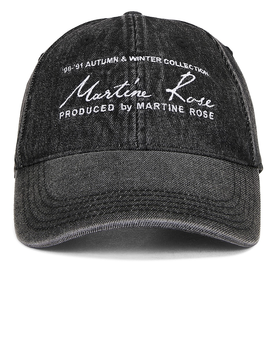 Image 1 of Martine Rose Signature Cap in Black & Washed Black