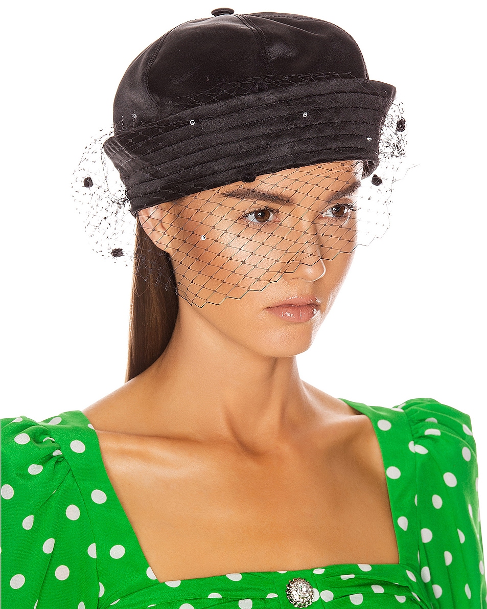 Image 1 of MARIANNA SENCHINA Sailor Hat with Veil in Black