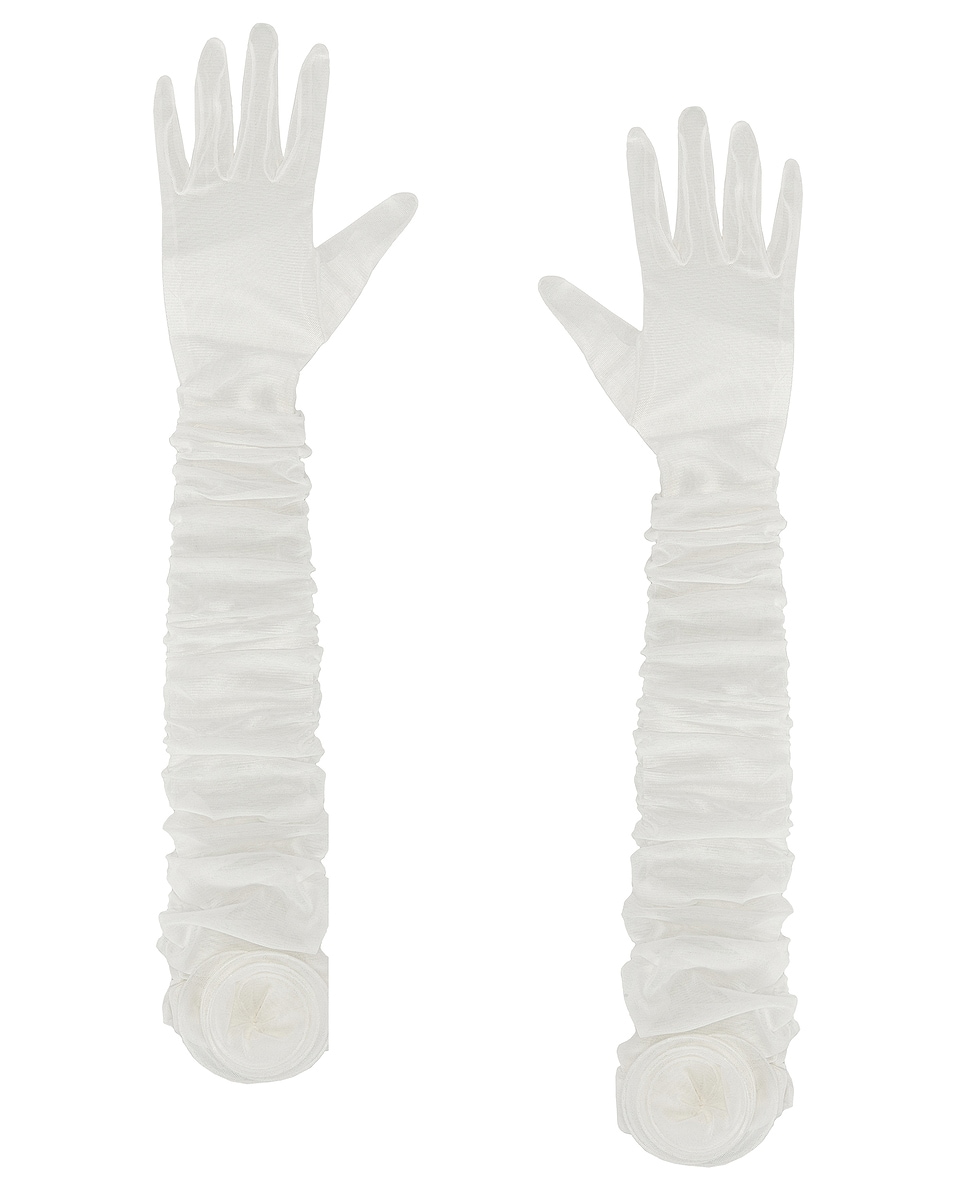 Image 1 of MARIANNA SENCHINA First Date Gloves in White