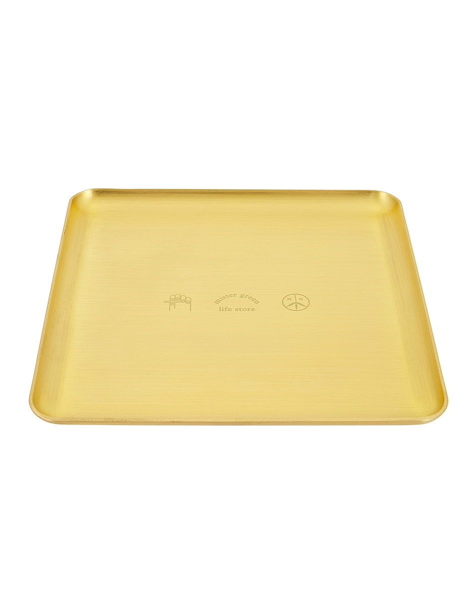 Image 1 of Mister Green Square Trifecta Logo Rolling Tray in Gold