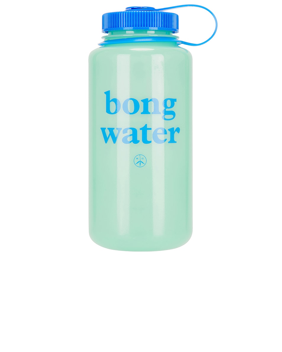 Image 1 of Mister Green Bong Water Nalgene in Glow Green With Blue Cap