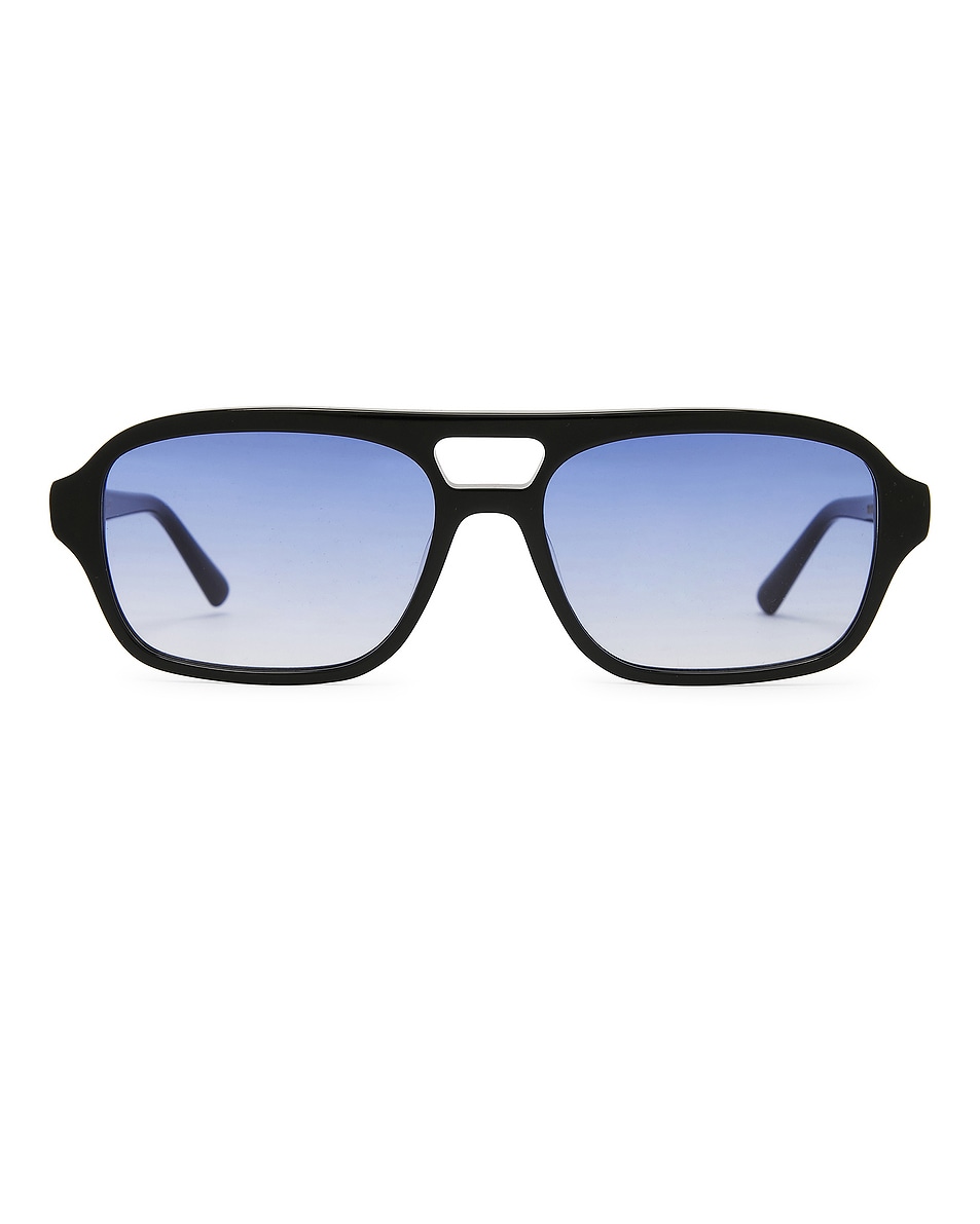 Image 1 of MESSYWEEKEND Burt Sunglasses in Black & Gradient Blue