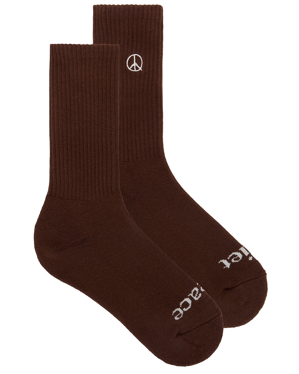 Image 1 of Museum of Peace and Quiet Icon Socks in Brown