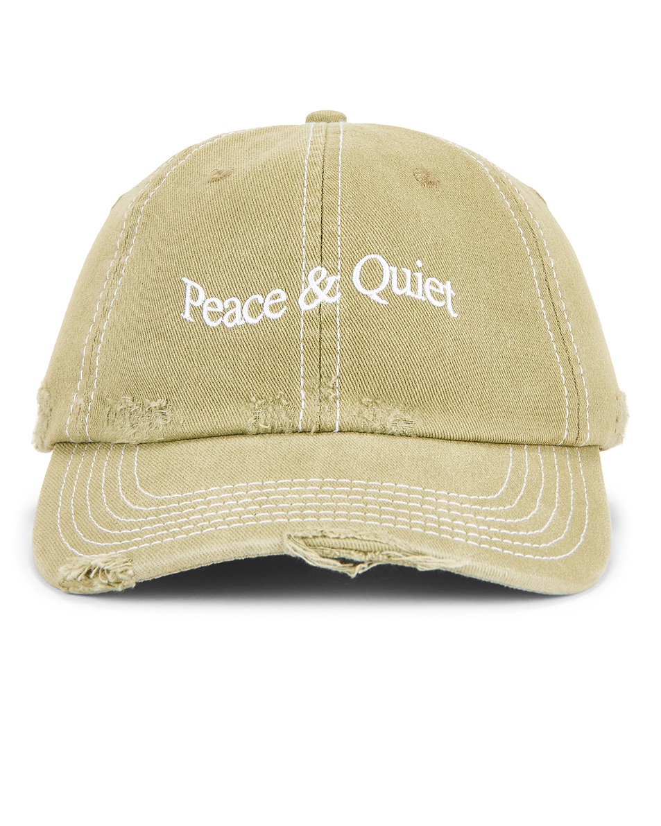 Image 1 of Museum of Peace and Quiet Wordmark Reverse Stitched Dad Hat in Sage