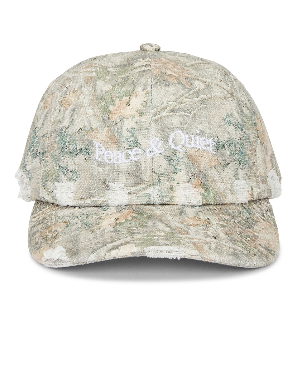 Image 1 of Museum of Peace and Quiet Wordmark Camo Dad Hat in Camouflage