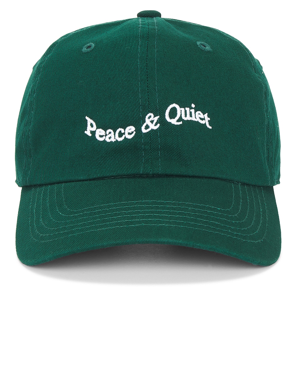 Image 1 of Museum of Peace and Quiet Wordmark Tye Dye Dad Hat in Forest