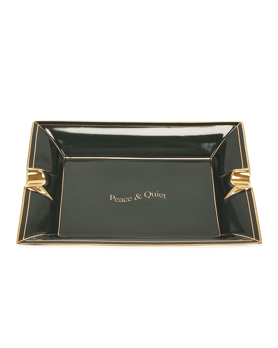 Image 1 of Museum of Peace and Quiet Wordmark Ash Tray in Forest & Gold