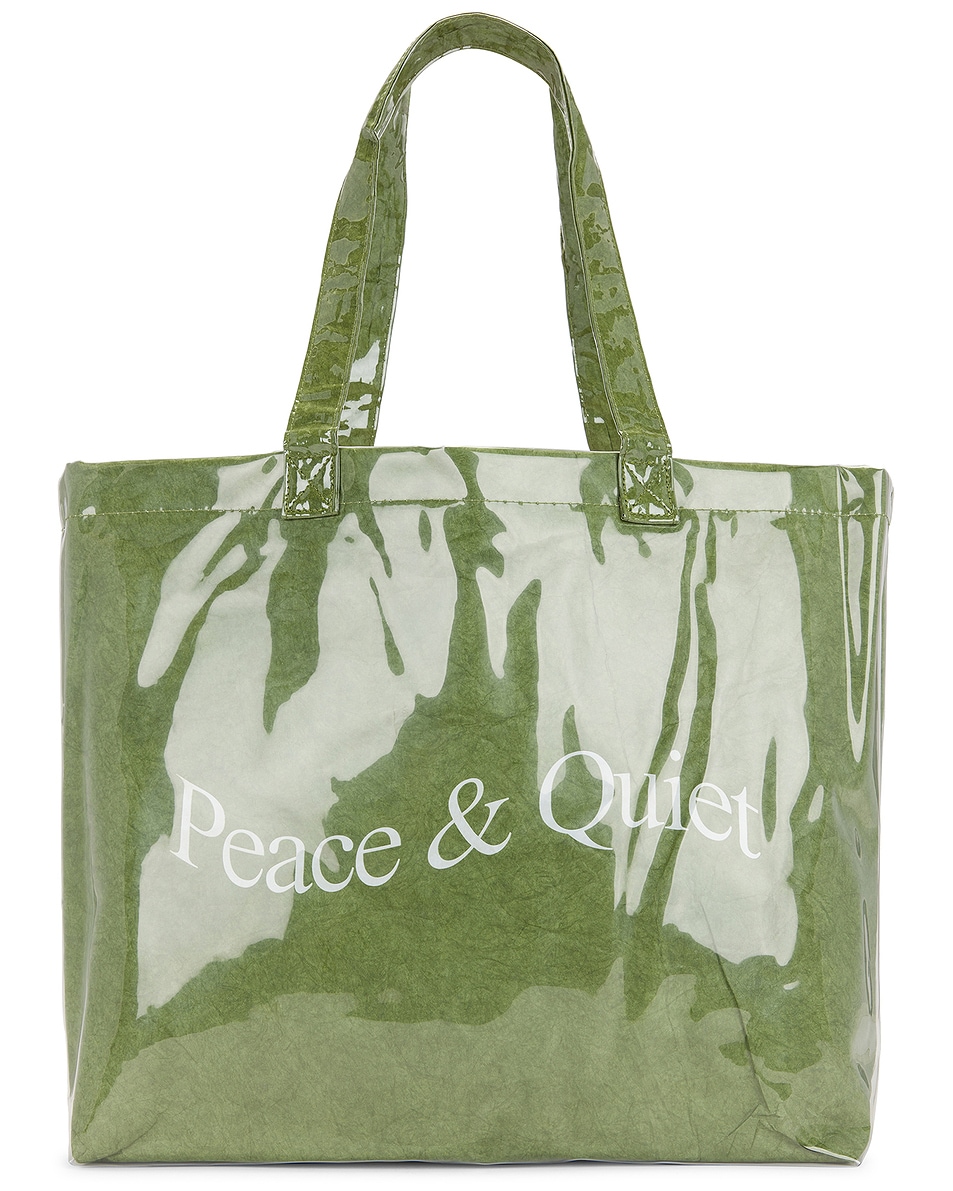 Image 1 of Museum of Peace and Quiet Wordmark Pvc Kraft Tote Bag in Forest