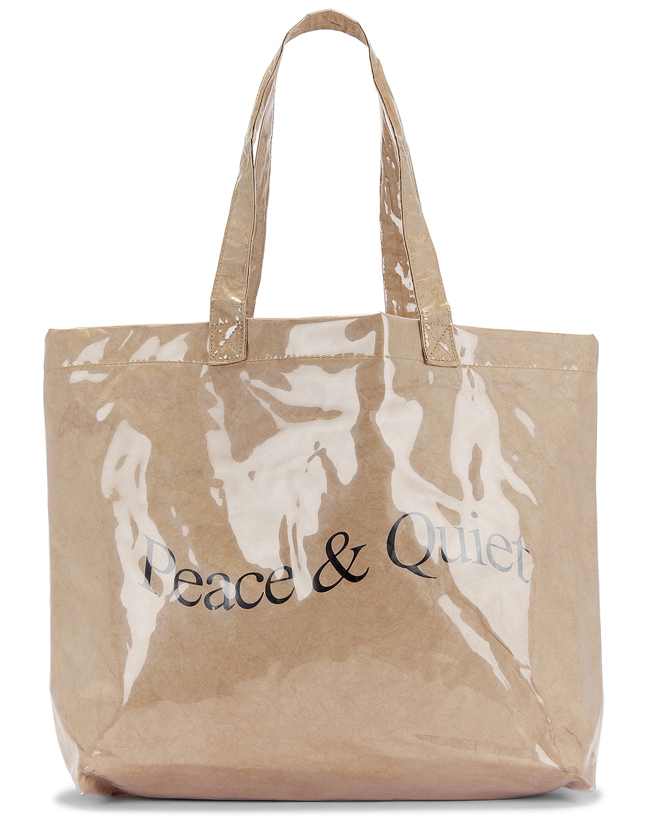 Image 1 of Museum of Peace and Quiet Wordmark Pvc Kraft Tote Bag in Natural