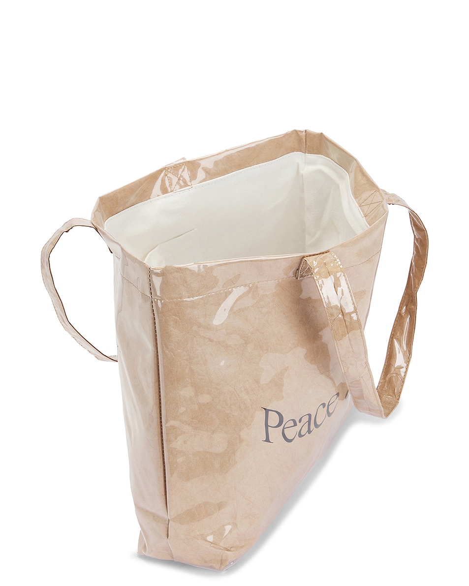 Museum of Peace and Quiet Wordmark Pvc Kraft Tote Bag in Natural FWRD