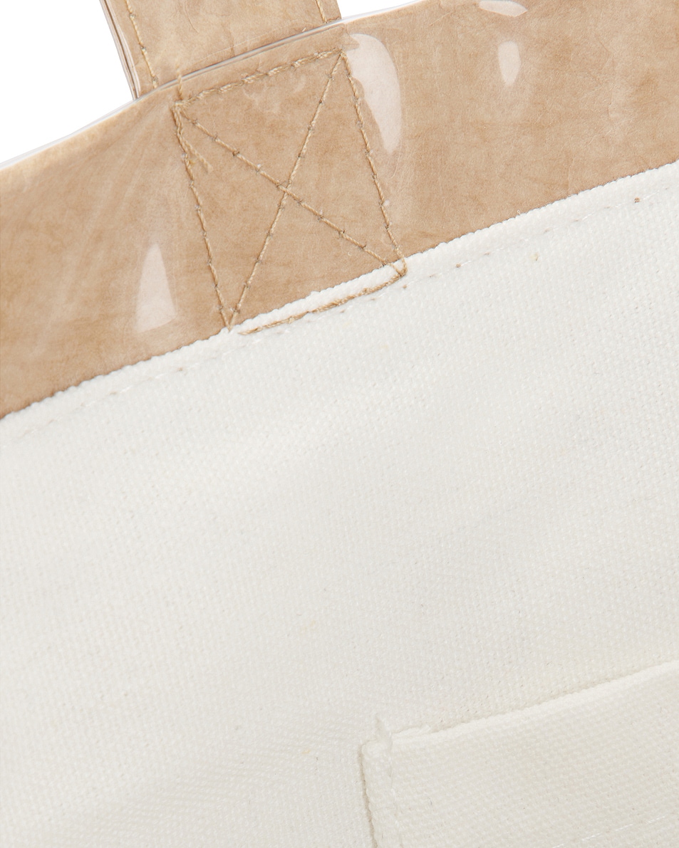 Museum of Peace and Quiet Wordmark Pvc Kraft Tote Bag in Natural FWRD