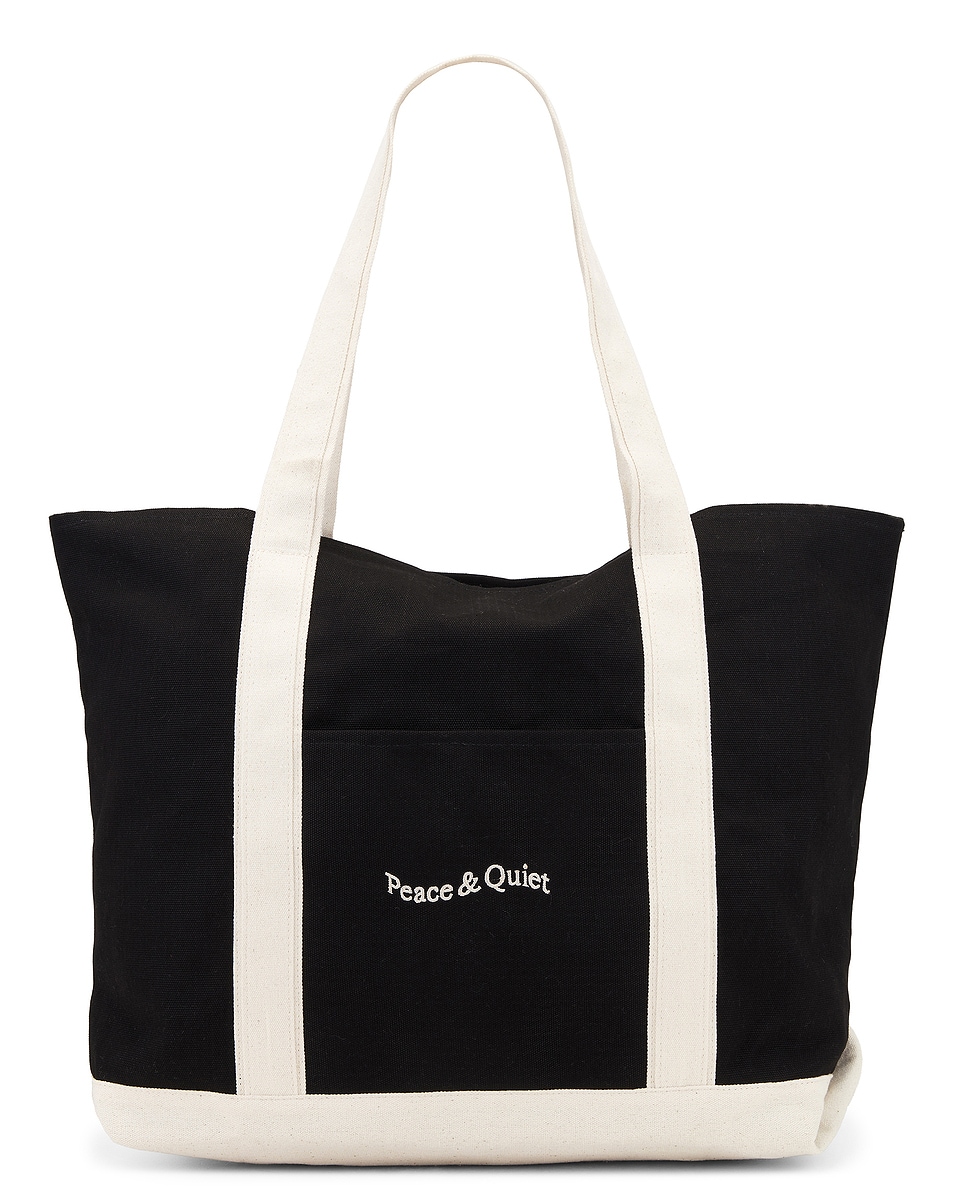 Image 1 of Museum of Peace and Quiet Wordmark Boat Tote in Black