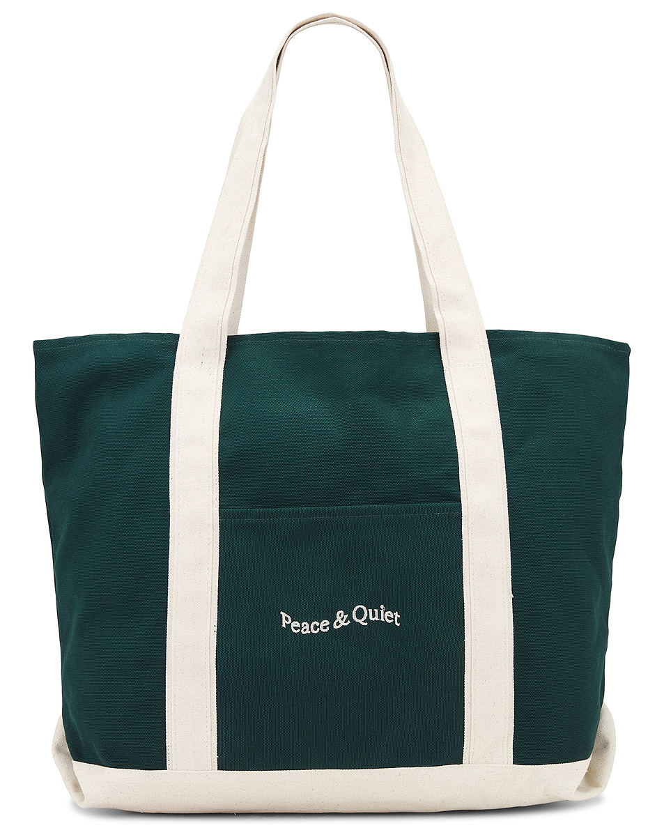 Image 1 of Museum of Peace and Quiet Wordmark Boat Tote in Forest