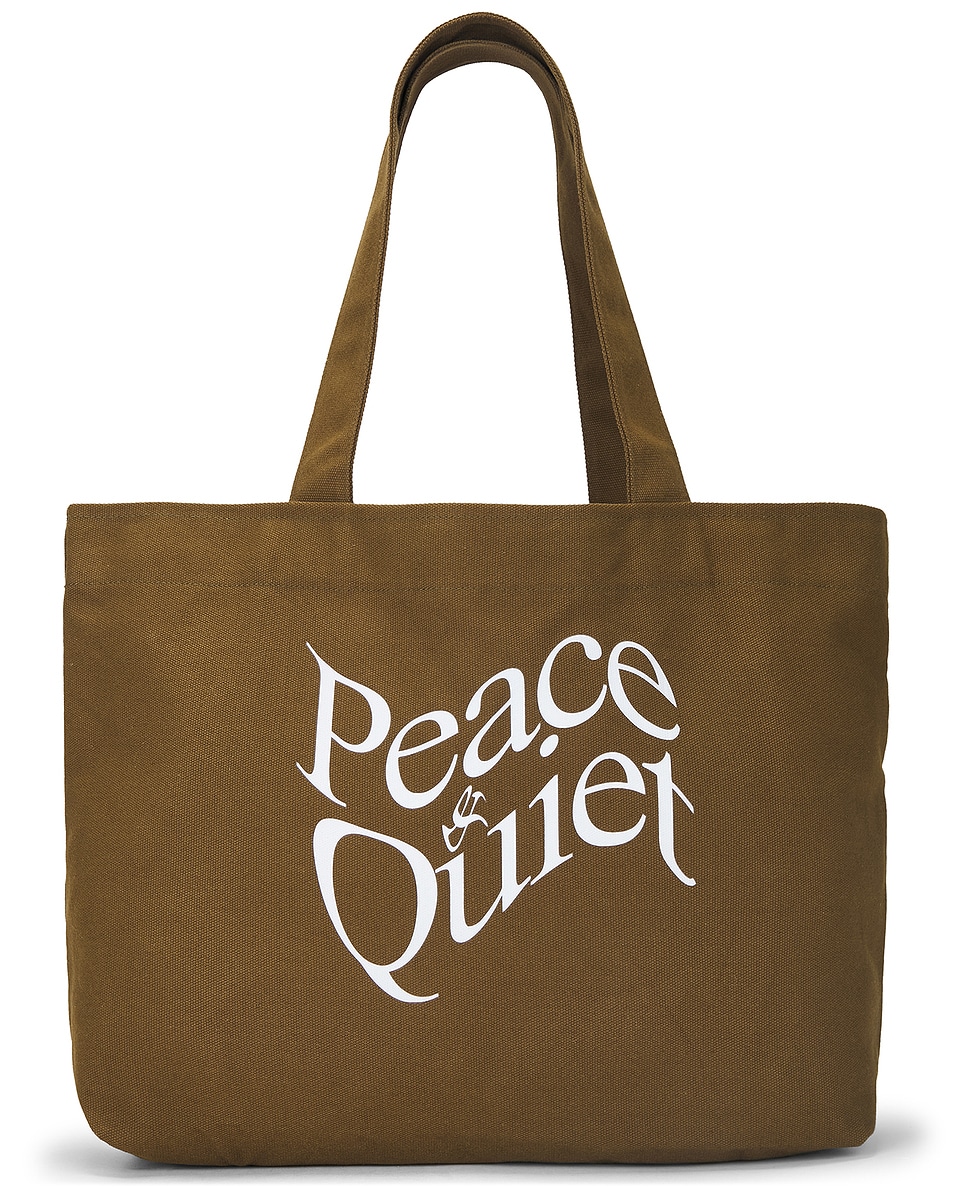Image 1 of Museum of Peace and Quiet Distressed Tote Bag in Coffee