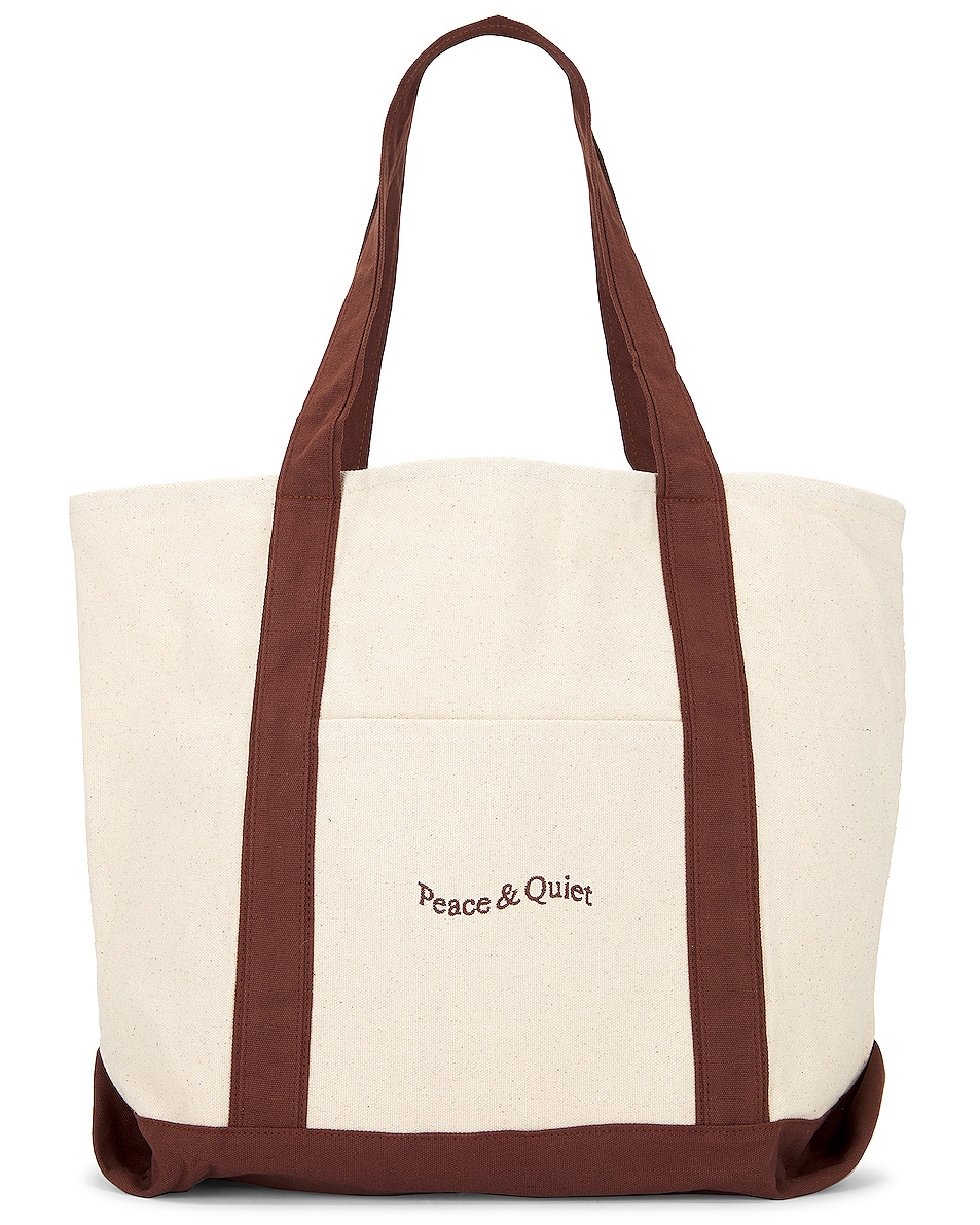 Image 1 of Museum of Peace and Quiet Wordmark Boat Tote in Clay