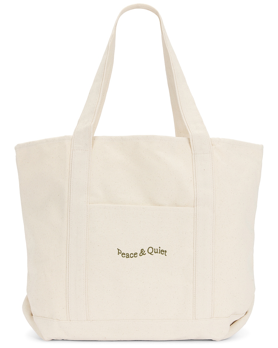 Image 1 of Museum of Peace and Quiet Wordmark Boat Tote in Bone