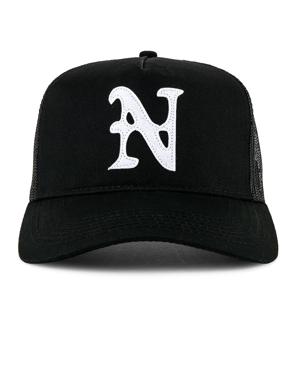 Image 1 of Nahmias "N" Trucker Hat in Black
