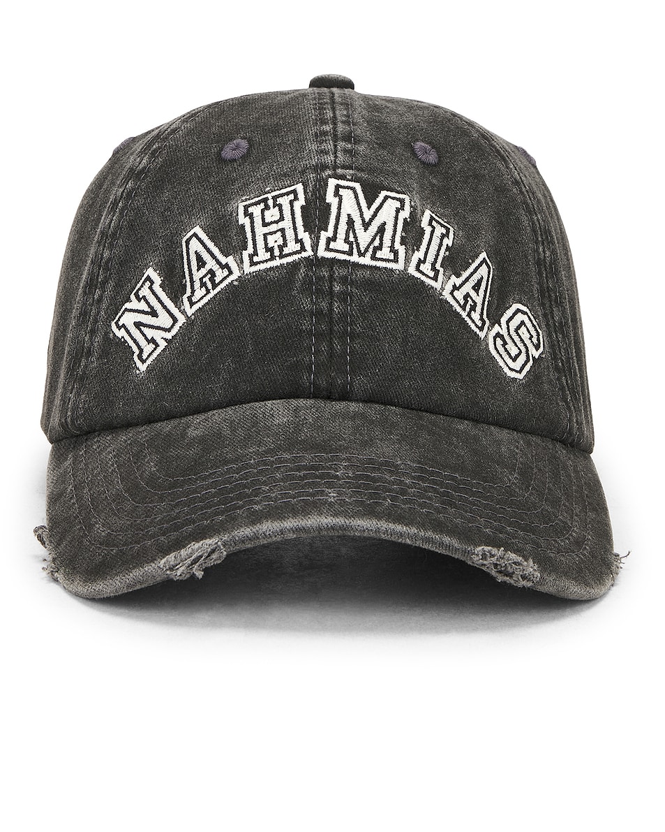 Image 1 of Nahmias Chenille Dad Cap in Off Black