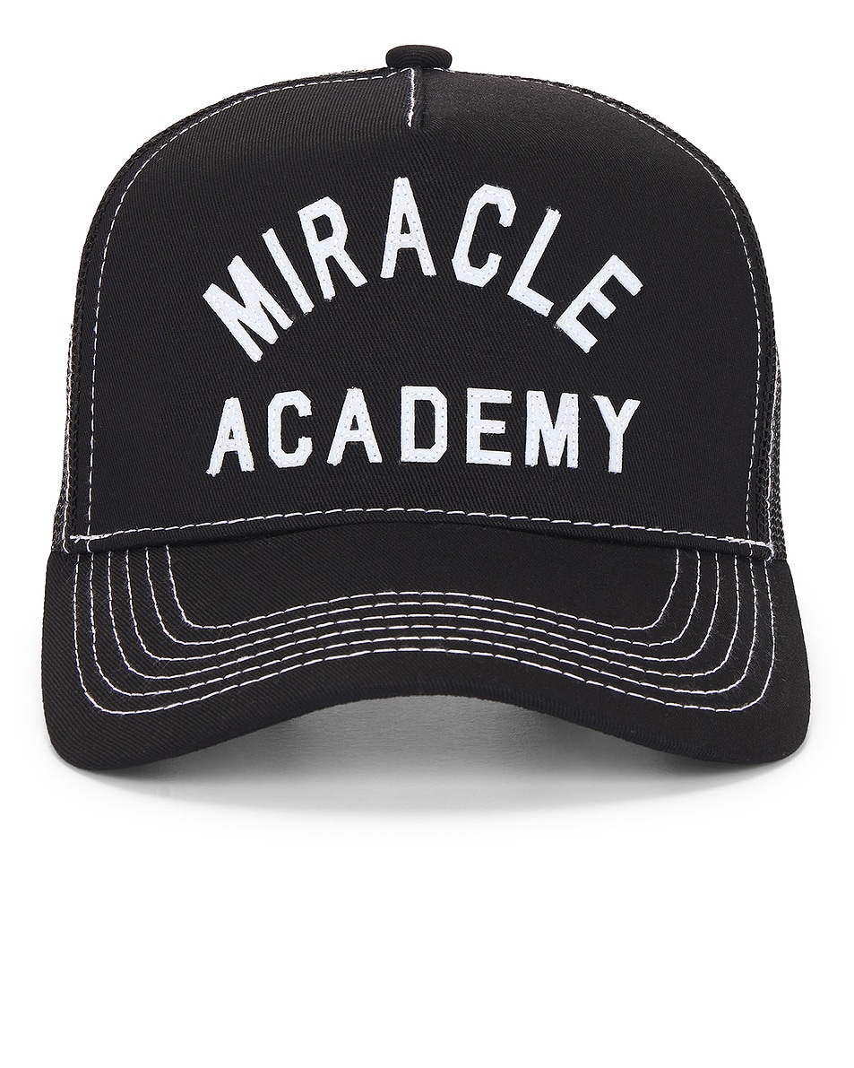 Image 1 of Nahmias Miracle Academy Contrast Trucker Hat in Black
