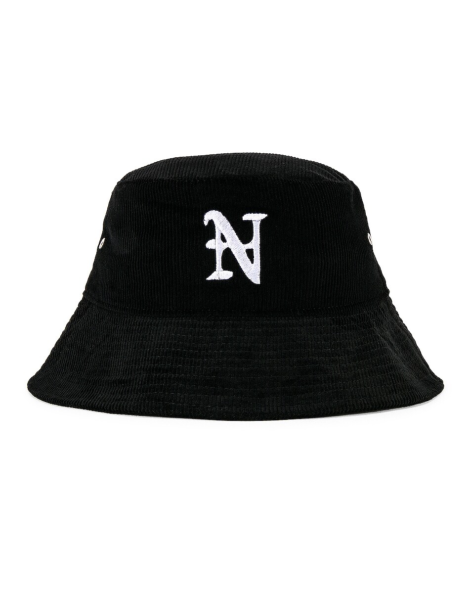 Image 1 of Nahmias "N" Corduroy Bucket Hat in Black