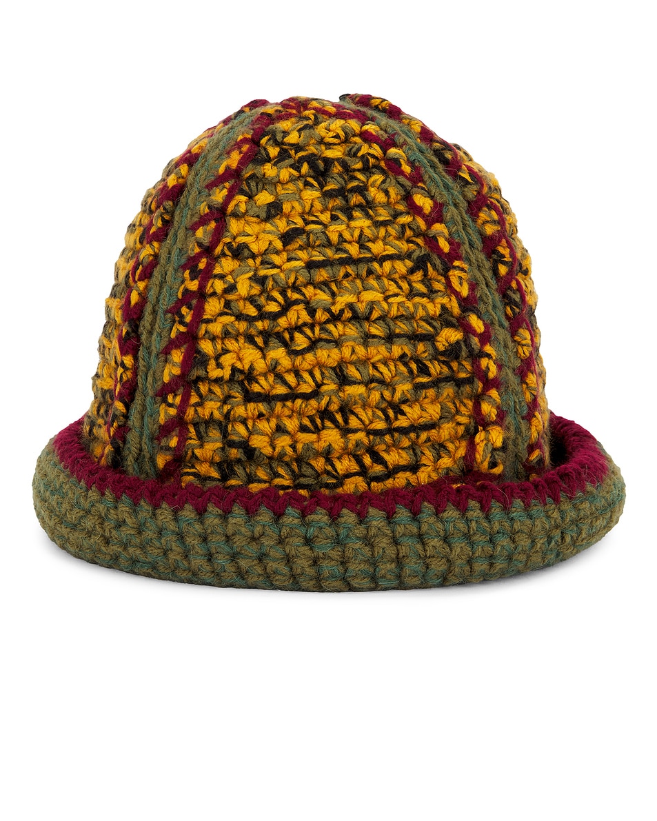 Image 1 of Nicholas Daley Hand Knitted Bucket Hat in Olive