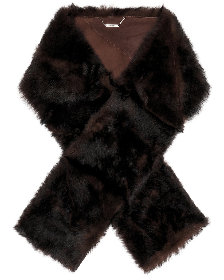 Image 1 of NOUR HAMMOUR Winter Scarf in Brown Marble
