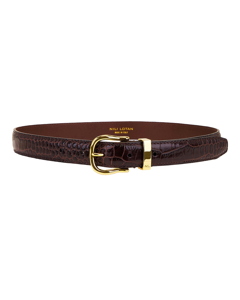 Image 1 of NILI LOTAN Louise Belt in Dark Brown