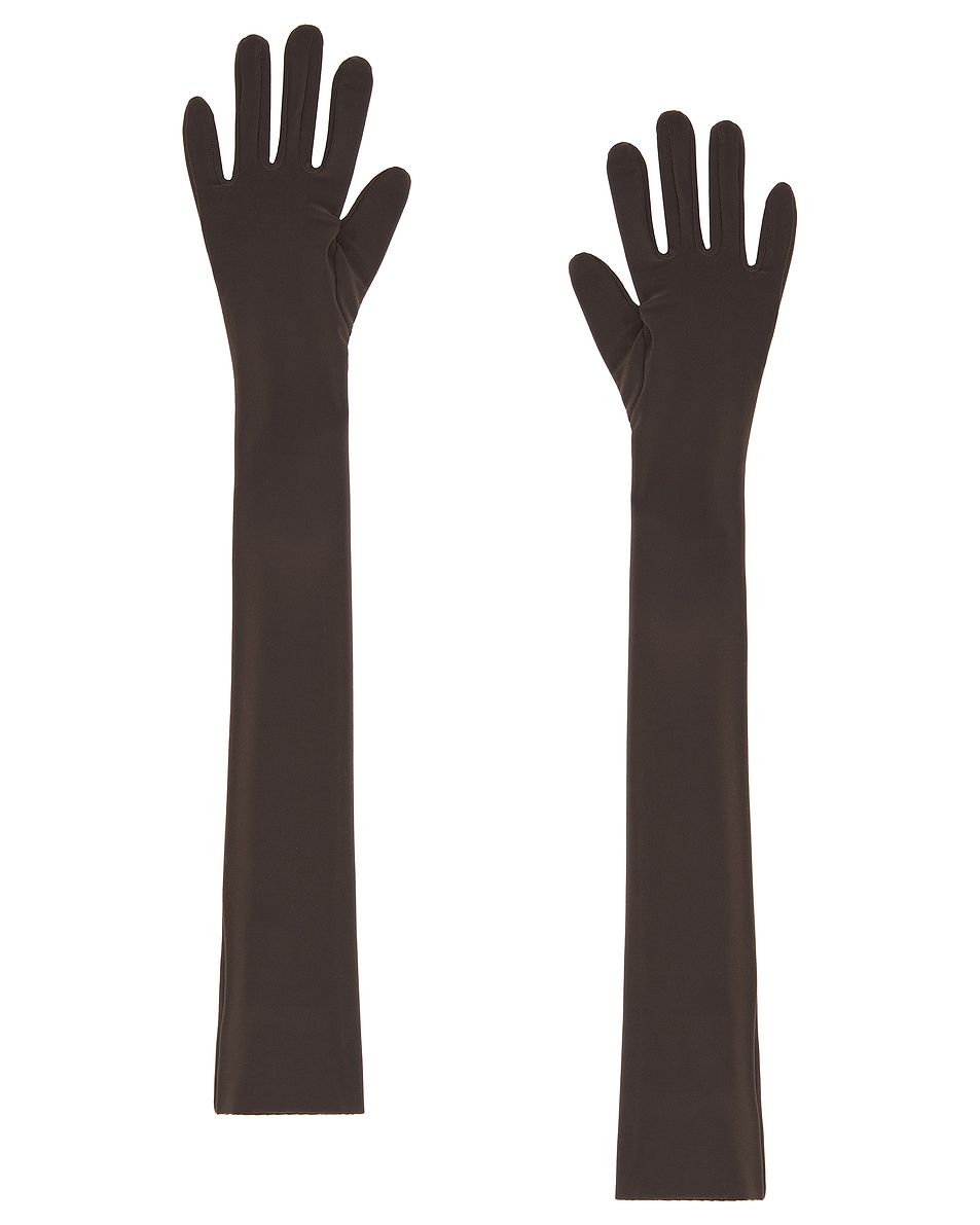 Image 1 of Norma Kamali Long Gloves in Espresso