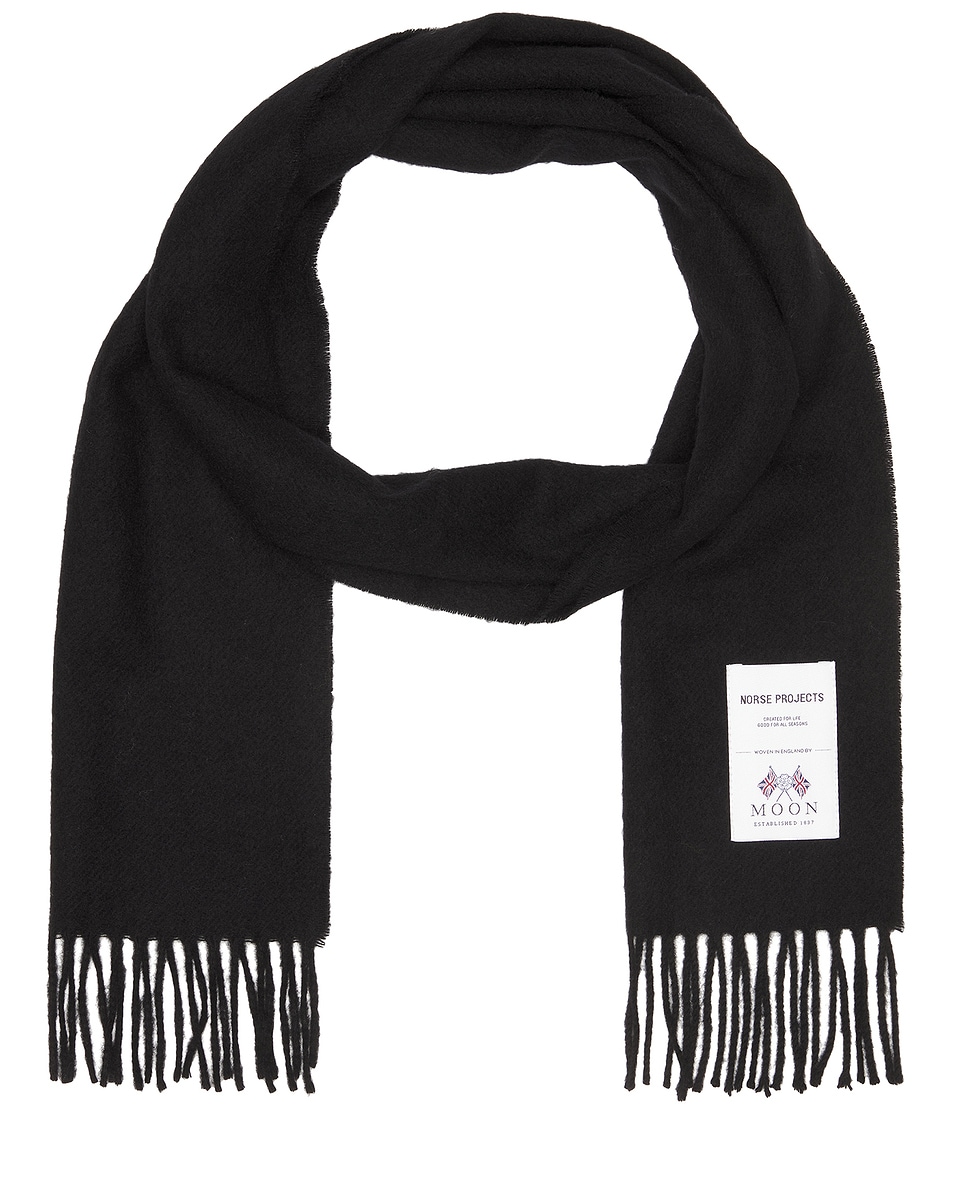 Image 1 of Norse Projects Moon Merino Lambswool Scarf in Black